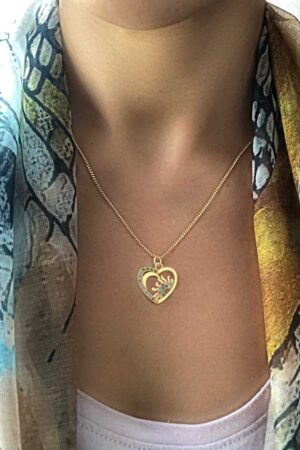 Cosmic-Heart-Gold-Necklace-Worn-Shikhazuri