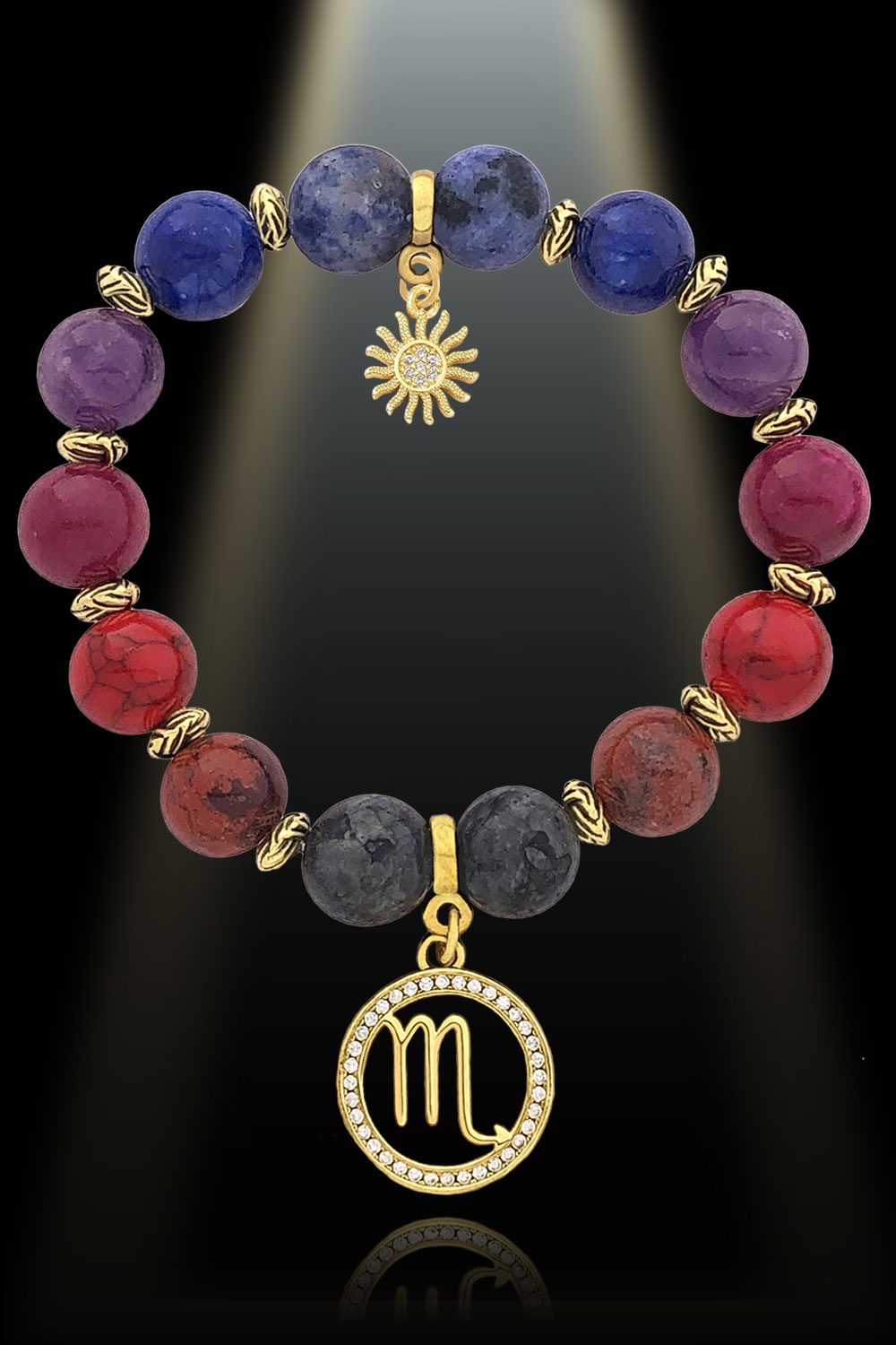 Zodiac Jewelry, Zodiac Bracelet, Gemstone Bracelet, Zodiac Charms