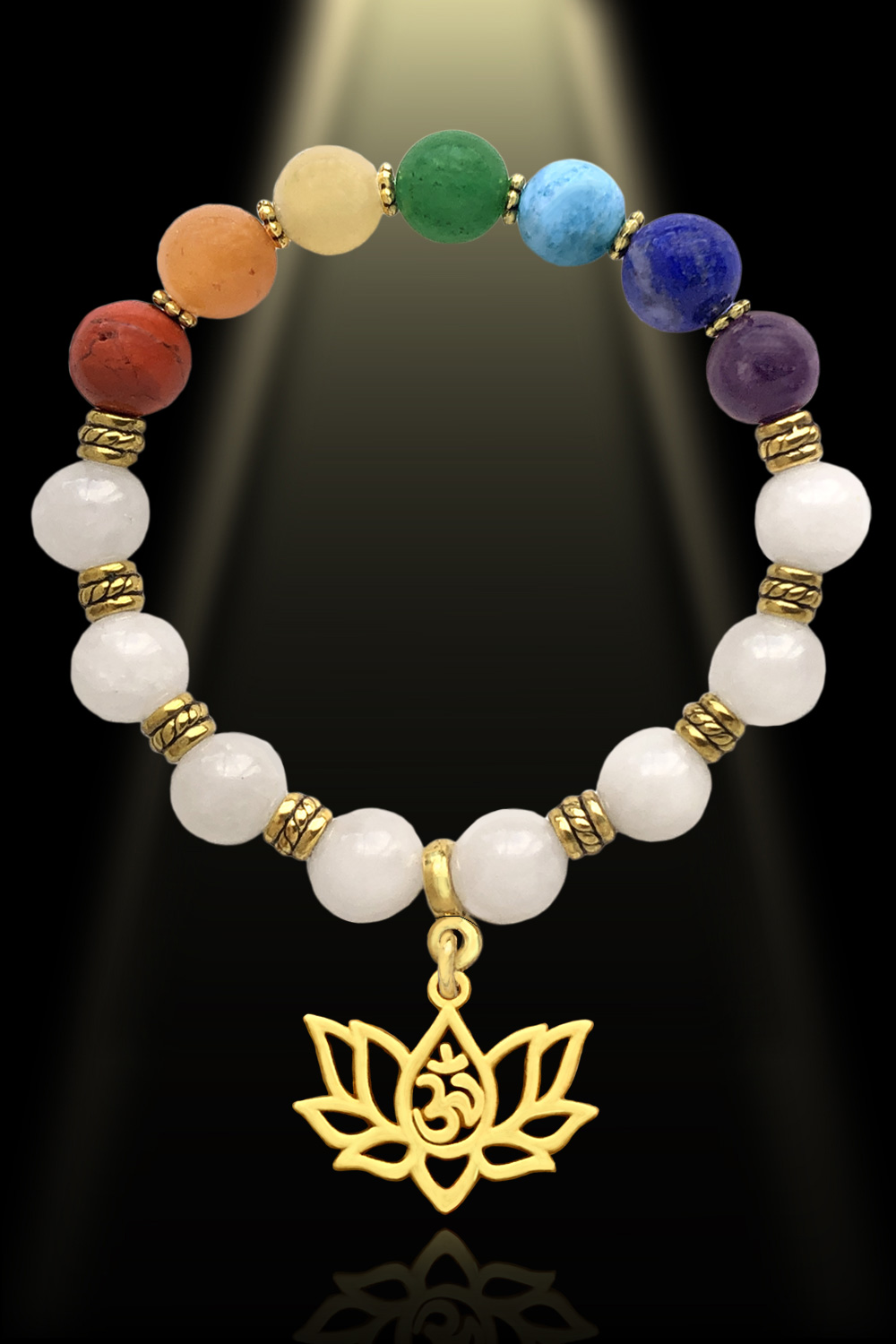  Bivei Beaded Bracelets 7 Chakra Lotus Natural Semi