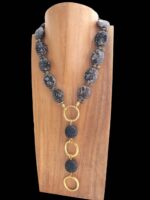 Duara Necklace handmade with Brass rings and Turitella Agate Beads