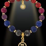 Scorpio 8mm Gemstone Gold Plated Charm Bracelet by Shikhazuri